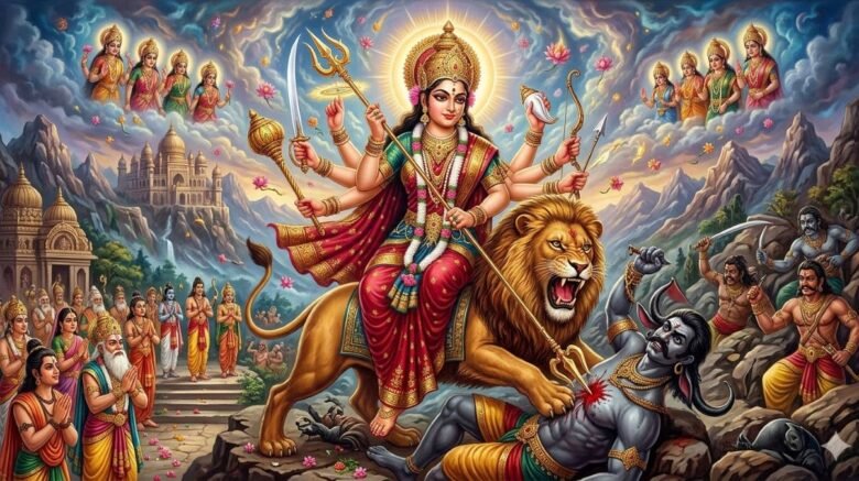 maa durga killing mahishashur