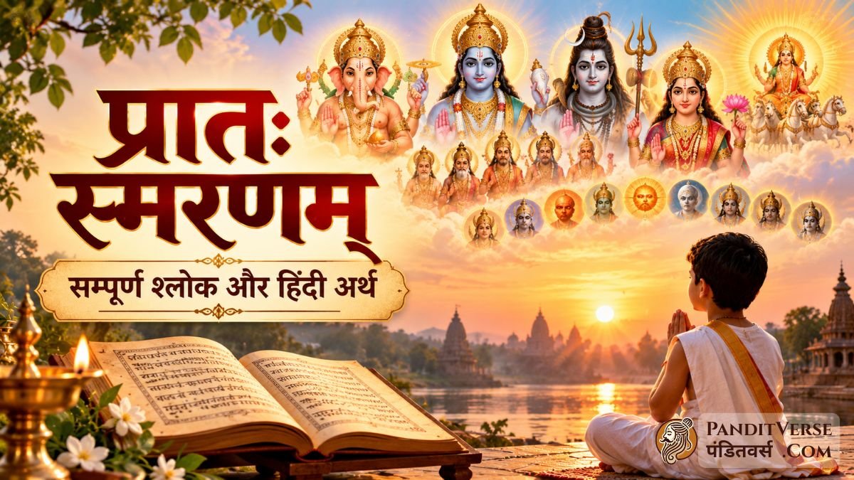प्रातः स्मरणम्: सम्पूर्ण श्लोक और हिंदी अर्थ