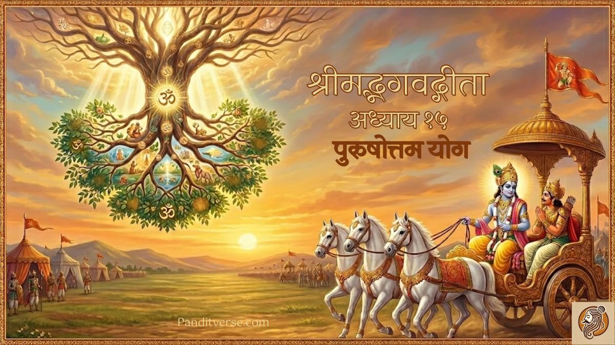 श्रीमद्भगवद्गीता अध्याय १५: पुरुषोत्तम योग – श्लोक और हिंदी भावार्थ